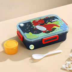 Dino 3-Compartment Plastic Lunchbox