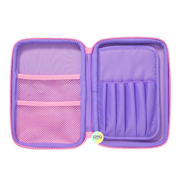 Smiggle Original Purple Cat Designed Hardtop 3D Pouch