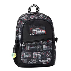 Smiggle Bagpack (17 inches) - Grey Race Car Themed