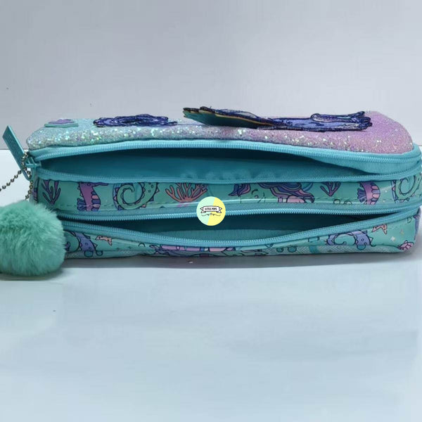 Cute Smiggle Sea Horse Designed Pencil Pouch