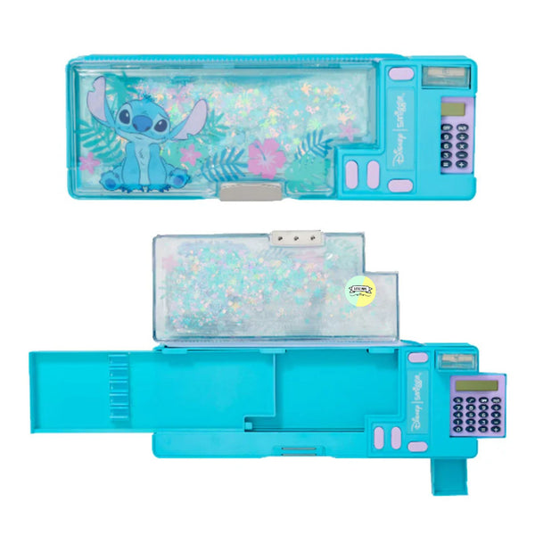 Orignal Stitch Glitter Pencil Box with Calculator – Multipurpose School Pencil Case