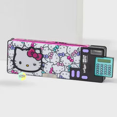 Orignal Hello Kitty Glitter Pencil Box with Calculator – Multipurpose School Pencil Case