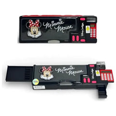 Orignal Minnie Mouse Glitter Pencil Box with Calculator – Multipurpose School Pencil Case