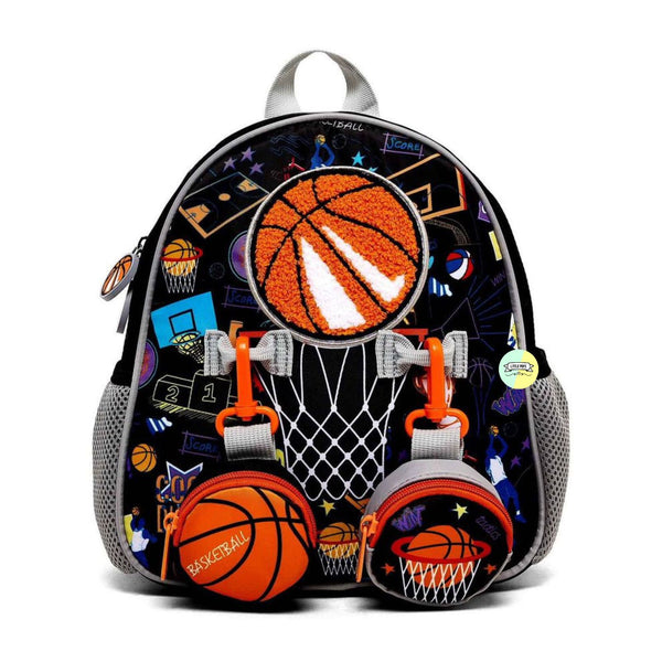 Cute Basketball Themed Bagpack with hanging pockets (10 inch)