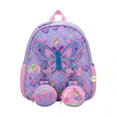 Cute Butterfly Themed Bagpack with hanging pockets (10 inch)