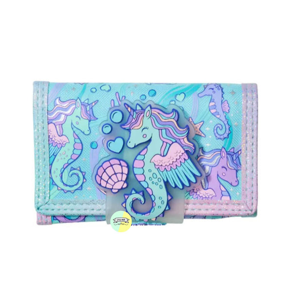 Original Cute Green Seahorse Embossed Character Themed Wallet