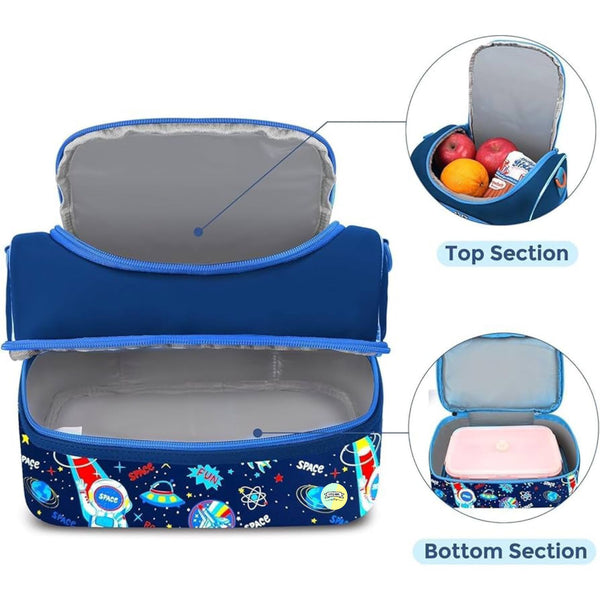 Excavator Double Decker Insulated Lunch Bag