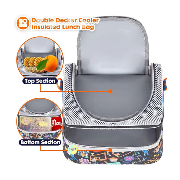 BasketBall Double Decker Insulated Lunch Bag
