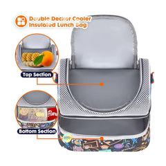 BasketBall Double Decker Insulated Lunch Bag