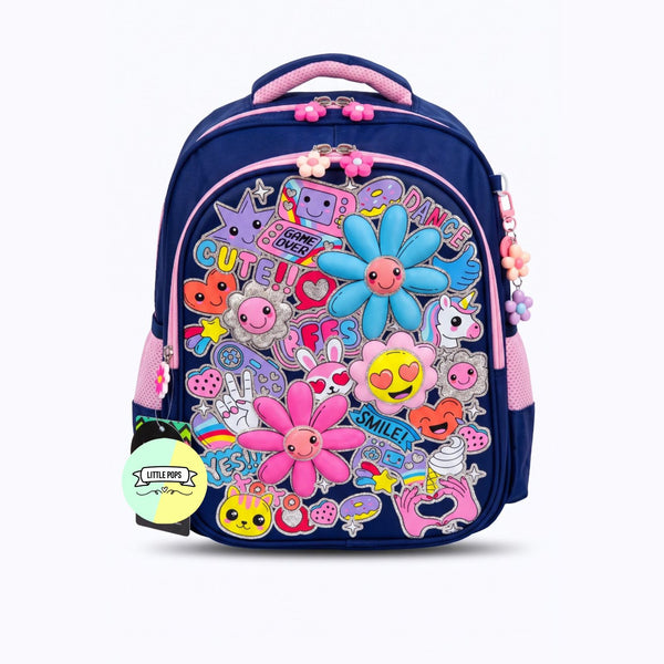 Flower Themed School Backpack (available in 3 sizes)