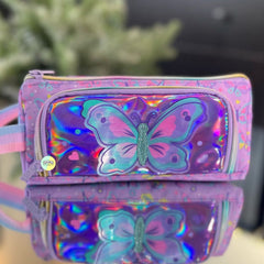 Adorable Butterfly Themed Vest Double Zip Pencil Pouch