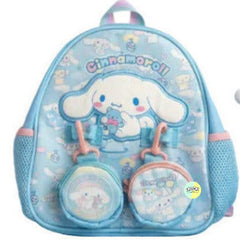 Adorable Cinnamoroll Themed Bagpack with hanging pockets (10 inch)