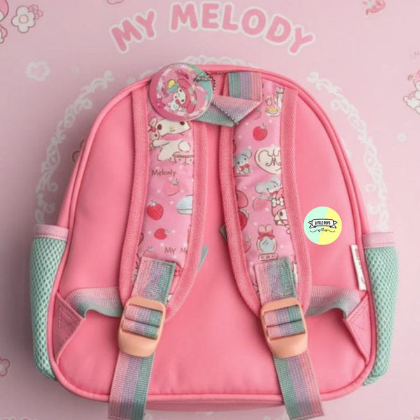 Adorable My Melody Themed Bagpack with hanging pockets (10 inch)