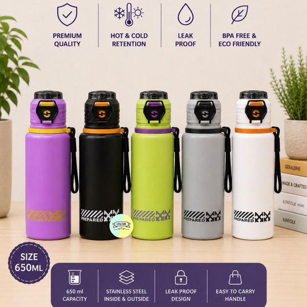 Cute Trendy Stainless Steel Water Bottle with Handle