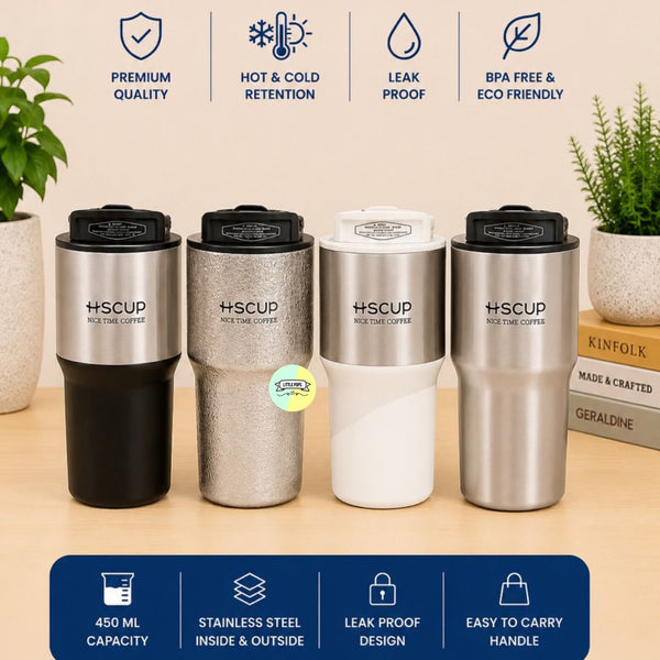 Stainless Steel Vacuum Flask Mug – Hot & Cold Beverage