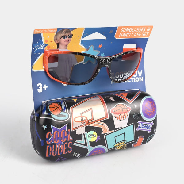 Cute Basket Ball Sunglasses & Glitter Handbag Case Set