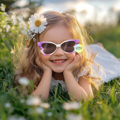 Cute Butterfly Sunglasses & Glitter Handbag Case Set