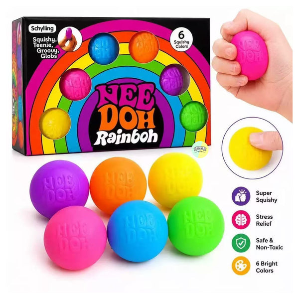Original NeeDoh Rainbow Squishy – 6 Color Set