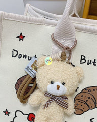 Aesthetic Kawaii Canvas Tote Bag | Cute Printed Shoulder Bag