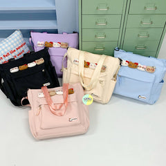 Cute Aesthetic Tote Bag with Multiple Pockets | Trendy Shoulder Bag