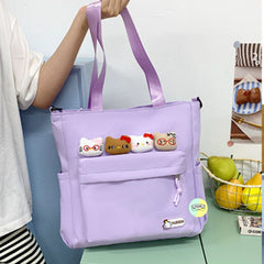 Cute Aesthetic Tote Bag with Multiple Pockets | Trendy Shoulder Bag