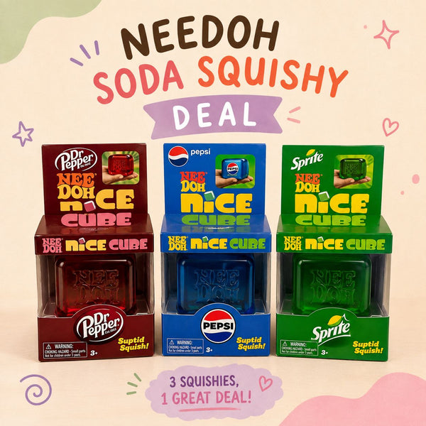 Cute Needoh Soda Squishy Trio