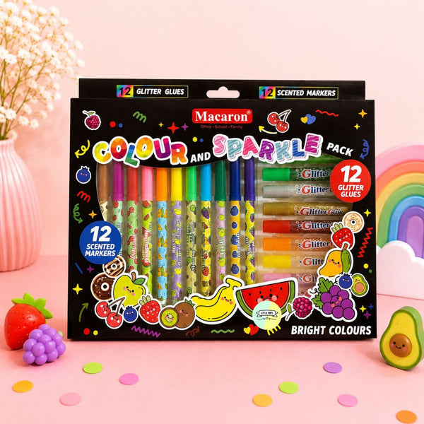 Macaron Colour & Sparkle 24-Piece Art Set