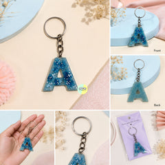 Customizable Name Initial Resin Keychain (Small)
