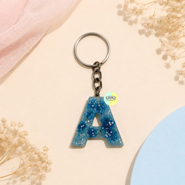 Customizable Name Initial Resin Keychain (Small)