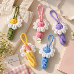 Cute Daisy Crochet Lip Balm Holder