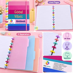 'Good Vibes' Colorful Spiral Notebook
