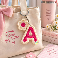 Cute Customizable Name Initial Crochet Keychain