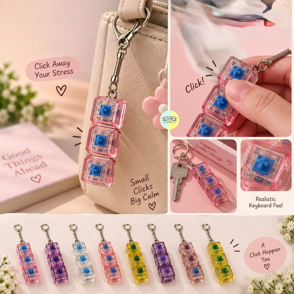 Sensory Keychain Toy – Press Button LED Fidget Keyring