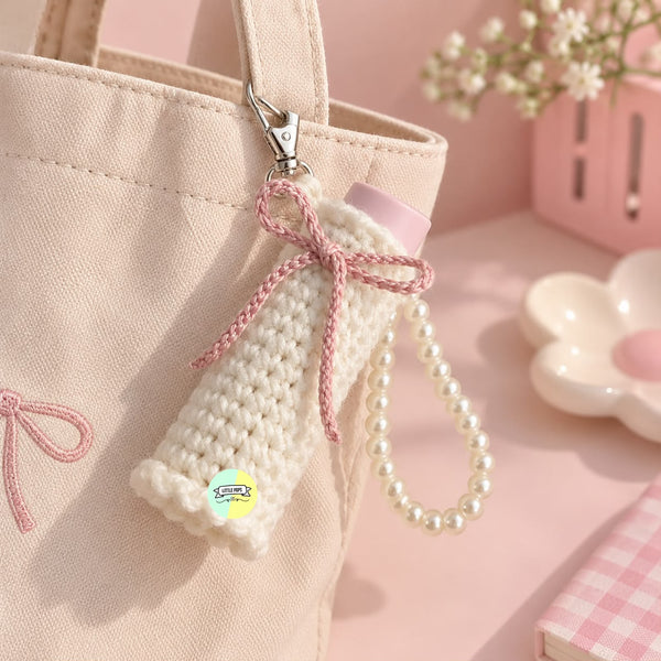 Cute Bow Crochet Lip Balm Holder