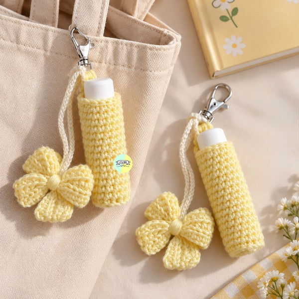 Cute Bow Themed Crochet Lip Balm Holder