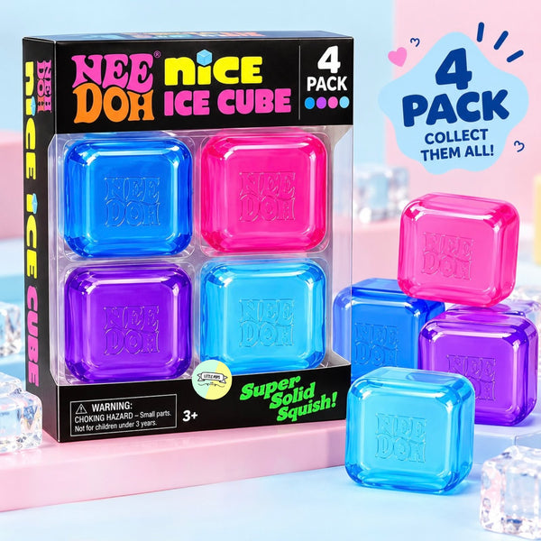 Orignal NeeDoh Colorful Mini Ice Cube Squishy (Pack of 4)
