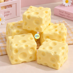 Cute Cheese Designed Squishy (Cube Shaped)