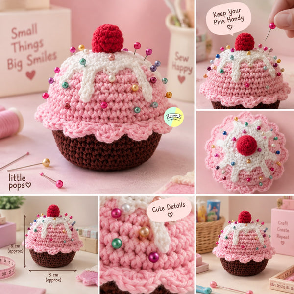 Cute Crochet Cupcake Pin Cushion