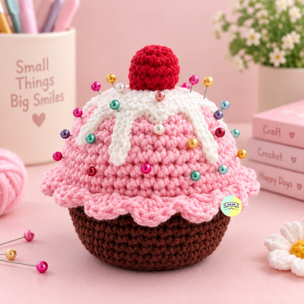 Cute Crochet Cupcake Pin Cushion