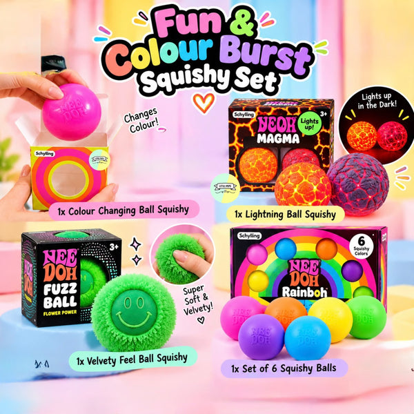 NeeDoh Fun & Colour Burst Squishy Set (4 Piece Set)
