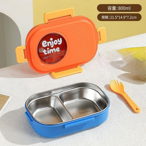 "Good Time" Stainless Steel Lunchbox (2 compartments)