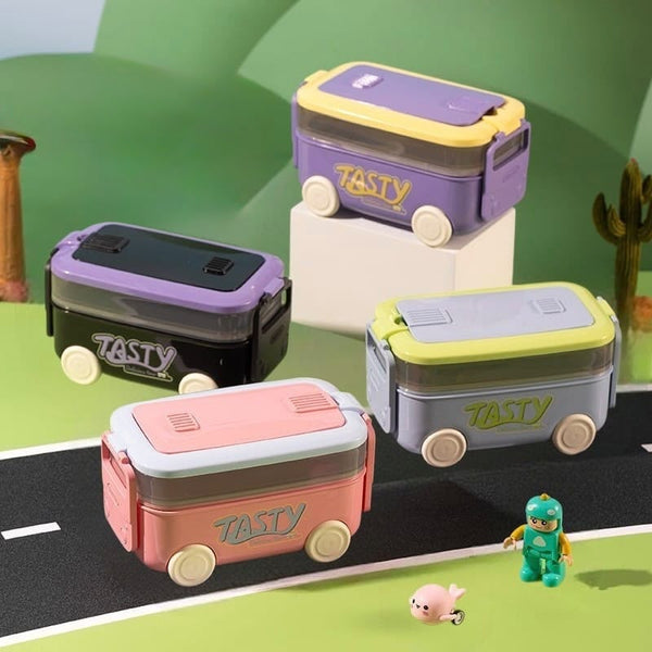 Cute Bus Shaped Plastic Lunchbox