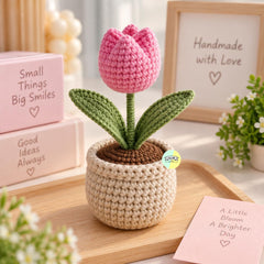 Handmade Crochet Flower Pot Decor