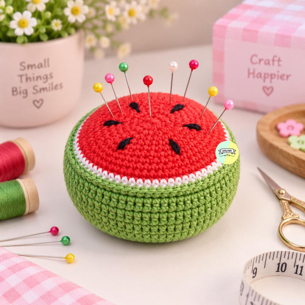 Cute Crochet Watermelon Pin Cushion