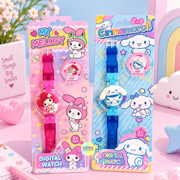 Cute Character Rotating Digital Watches