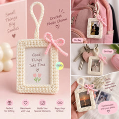 Cute Crochet Memory Photo Holder