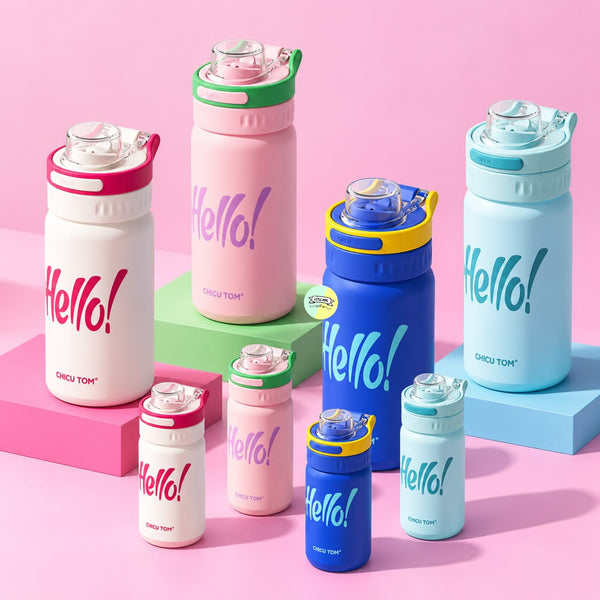 Elegant Stainless Steel Hello Water Bottle