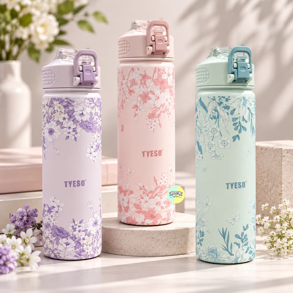 Cute Floral Tyeso Stainless Steel Water Bottle