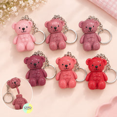 Cute Teddy Bear Lip Gloss Keychain