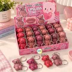 Cute Teddy Bear Lip Gloss Keychain